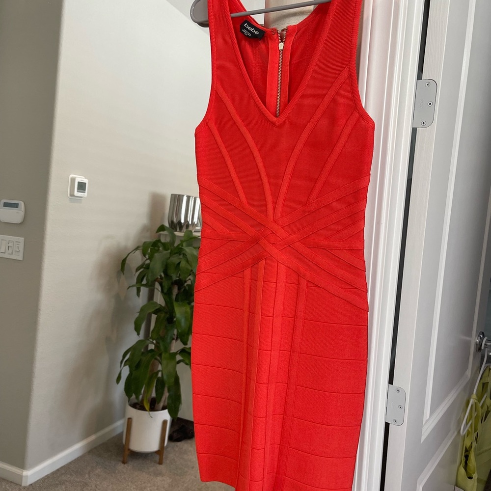 Orange Bebe bandage dress - xs